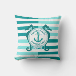 Cojín Decorativo Anuncio/nudo/caballito de mar/Aqua Marine caliente