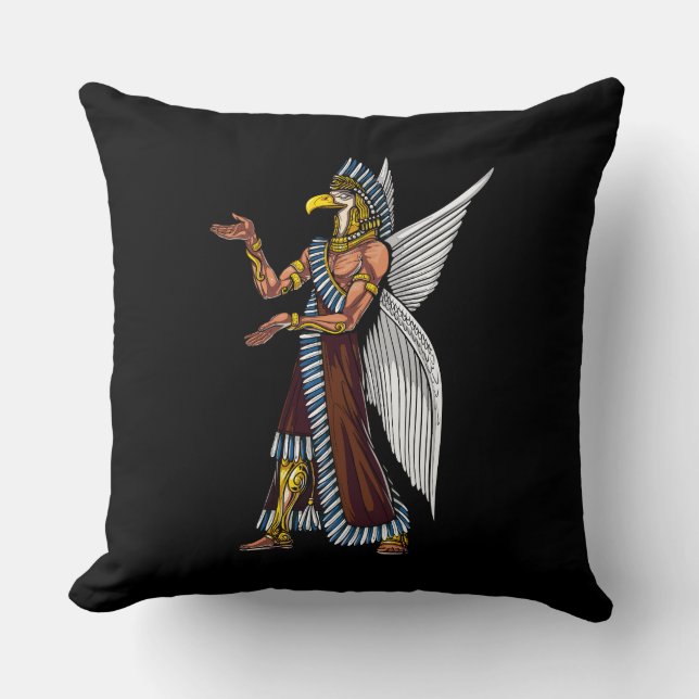 Cojín Decorativo Anunnaki Dios Alien Conspiración Sumerian Reptilia (Anverso)