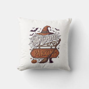 Cojín Decorativo Aparcamiento de Escoba Bruja de Halloween Sombrero