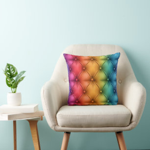 Cojín Decorativo Apariencia copetuda de colores arcoíris agradable