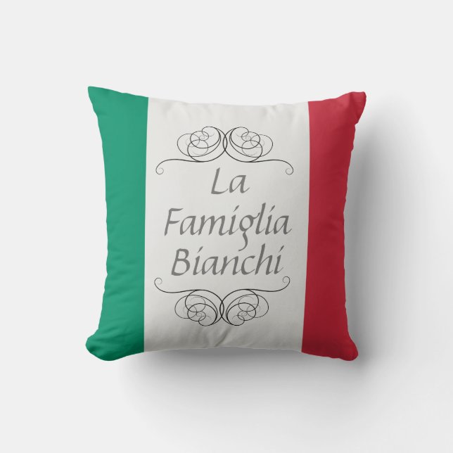 Cojín Decorativo Apellido italiano de la bandera de Famiglia del La (Anverso)