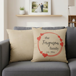 Cojín Decorativo Apellido personalizado con año de boda