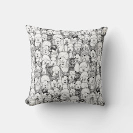 Cojín Decorativo apenas blanco negro de las alpacas