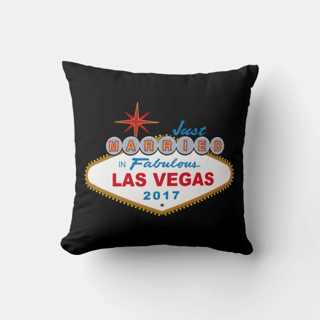 Cojín Decorativo Apenas casado en Las Vegas fabuloso 2017 (Rótulo) (Anverso)