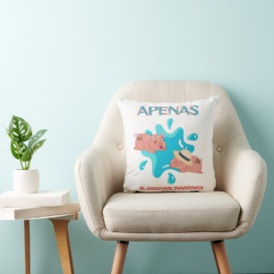 Cojín Decorativo "Apenas el agua pa'l marrano" cita de cerdo 