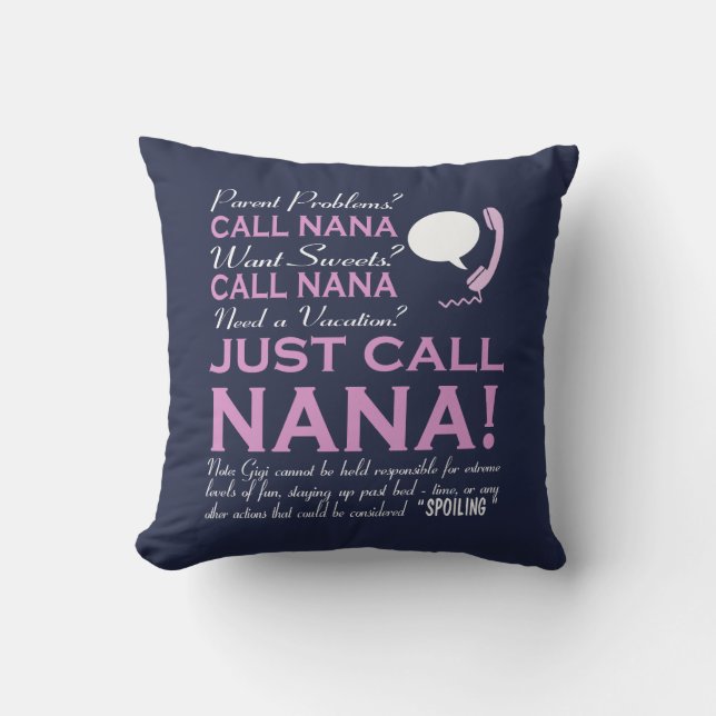 COJÍN DECORATIVO ¡APENAS LLAMADA NANA! (Anverso)