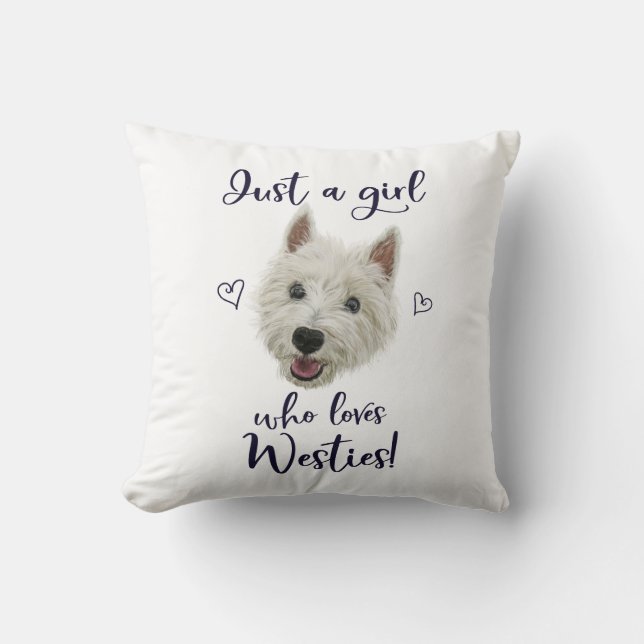 Cojín Decorativo Apenas un chica que ama Westies (Anverso)