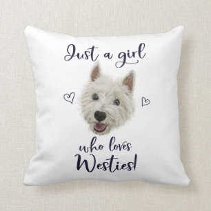 Cojín Decorativo Apenas un chica que ama Westies
