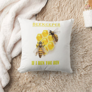 Cojín Decorativo Apicultor – Si corro, tú corres – Abeja – Apicultu