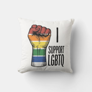 Cojín Decorativo Apoyo el diseño de camiseta de puño orgulloso vint