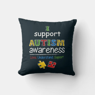 Cojín Decorativo Apoyo la conciencia del autismo en los rompecabeza