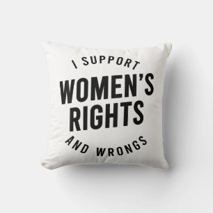 Cojín Decorativo Apoyo los derechos de las mujeres y los errores