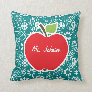 Cojín Decorativo Apple en Dark Cyan Paisley