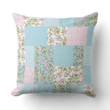 Apple florece rosa y falso remiendo floral azul