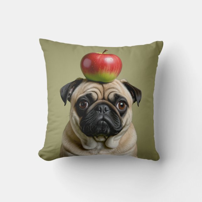 Cojín Decorativo Apple Pug (Anverso)