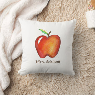 Cojín Decorativo Apple roja personalizada para la educación docente