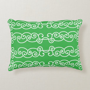 Cojín Decorativo Apple verde rollos blancos