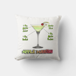 Cojín Decorativo Appletini aka Apple Martini Cocktail Recipe Art