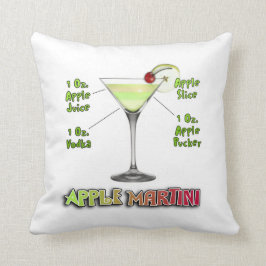 Cojín Decorativo Appletini aka Apple Martini Cocktail Recipe Art