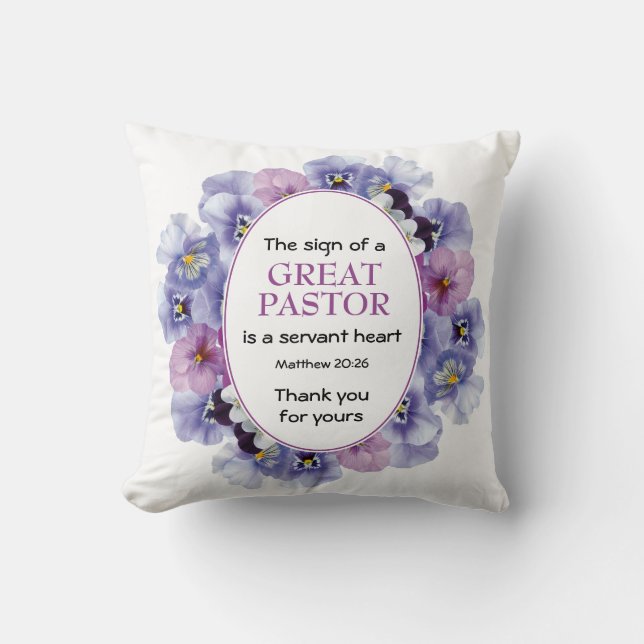 Cojín Decorativo Apreciación del Pastor Floral (Anverso)