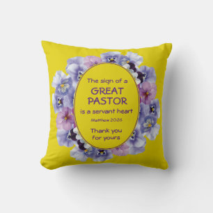 Cojín Decorativo Apreciación del Pastor Floral Amarillo 