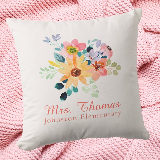 Cojín Decorativo Apreciación moderna de los profesores de acuarela  (Subido por el creador)