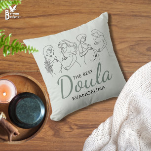 Cojín Decorativo Apreciación Personalizada de la Mejor Doula en Ver