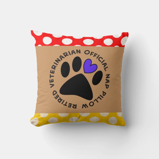 Cojín Decorativo Aprecio veterinario jubilado (Anverso)