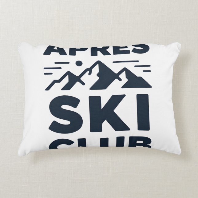 Cojín Decorativo Apres Ski Club Mountain Logo - Custom Mens Winter  (Anverso)