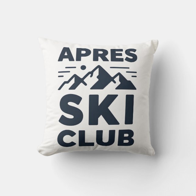 Cojín Decorativo Apres Ski Club Mountain Logo - Custom Mens Winter  (Anverso)