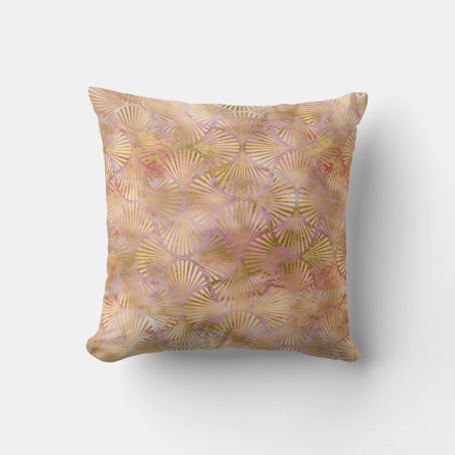 COJÍN DECORATIVO APRICOT GOLD ART DECO MARBLE CUSHION (Anverso)