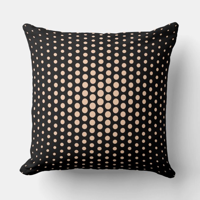 Cojín Decorativo Apricot Techno Dots Modern Black (Anverso)