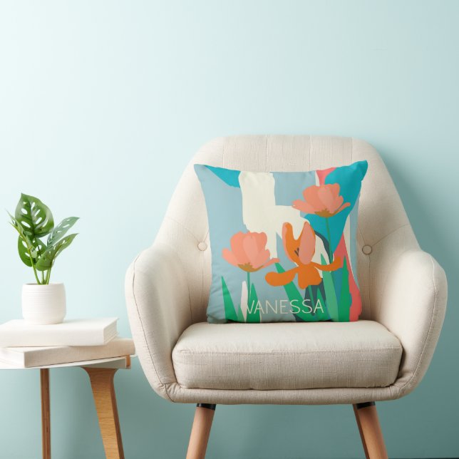 Cojín Decorativo Apricot Tulips Personalizado de bloques artísticos (Silla)