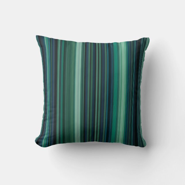 Cojín Decorativo Aqua Blue and verde azulada Stripes (Anverso)