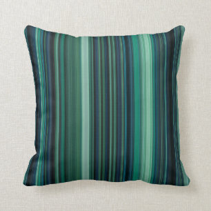 Cojín Decorativo Aqua Blue and verde azulada Stripes