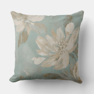 Cojín Decorativo Aqua Blue Beige Cream Abstract Floral