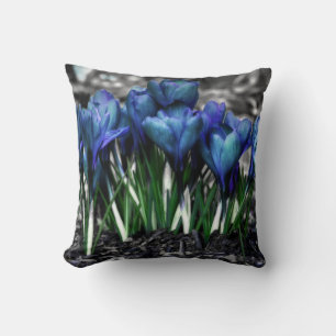Cojín Decorativo Aqua Blue Crocus Blooms