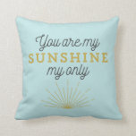 Cojín Decorativo Aqua Blue Eres Mi Retro Sunshine<br><div class="desc">La almohada "Eres mi sol" inspirada en la época de la cosecha. Esta almohada adorable hace un gran regalo para un ser querido o para su propia casa!</div>