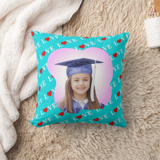 Cojín Decorativo Aqua Blue LOVE Moda moderna (Manta)