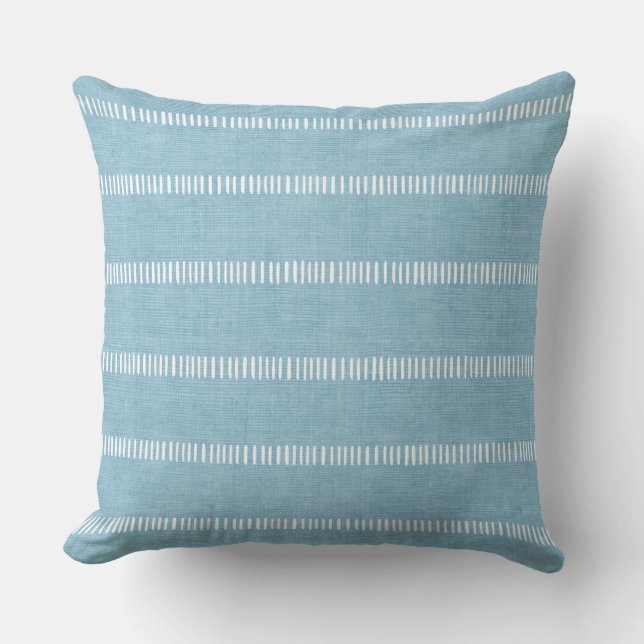 Cojín decorativo Aqua Blue Stripes (Anverso)