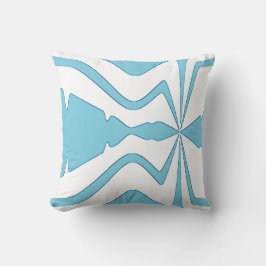 Cojín Decorativo Aqua Bold Abstract Sound Wave Design on White
