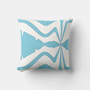 Cojín Decorativo Aqua Bold Abstract Sound Wave Design on White
