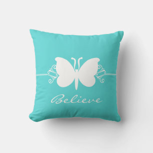 Cojín Decorativo Aqua Butterfly Swirls Pillow