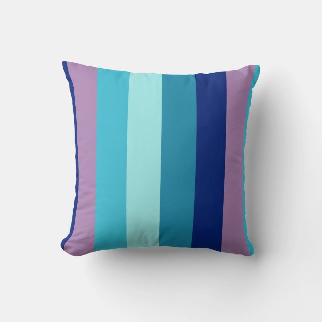 Cojín Decorativo Aqua Daydream a rayas (Anverso)