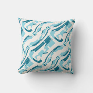 Cojín Decorativo Aqua en blanco opaco negrita negrita Patrón de art