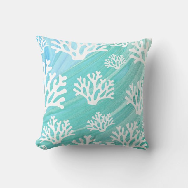 Cojín Decorativo Aqua Ocean Coral Sealife (Anverso)