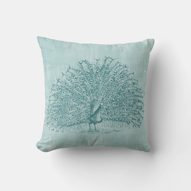 Cojín Decorativo Aqua Peacock (Anverso)