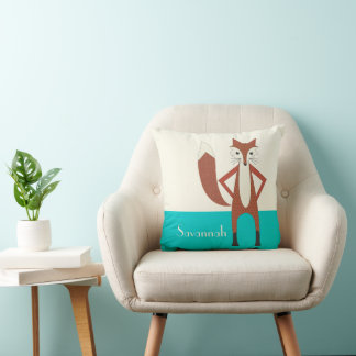 Cojín Decorativo Aqua Personalizado Estilizado Fox Pillow