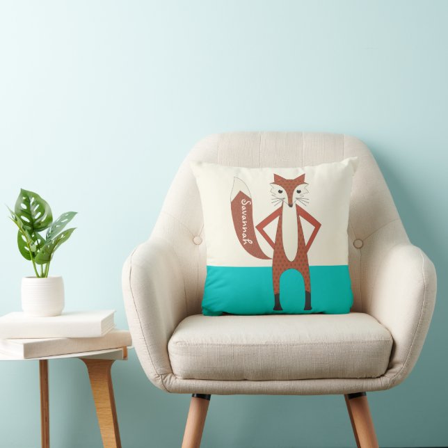 Cojín Decorativo Aqua Personalizado Estilizado Fox Pillow (Silla)