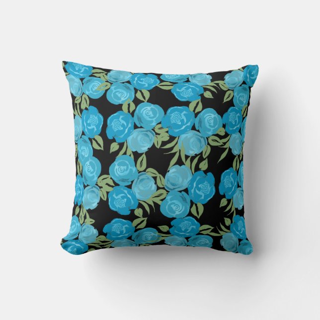 Cojín Decorativo Aqua Rosas Pillow (Anverso)